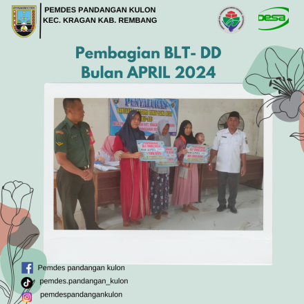 PEMBAGIAN BLT DD BULAN APRIL